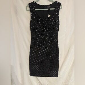 White House Black Market Black Dress with Metallic Dots